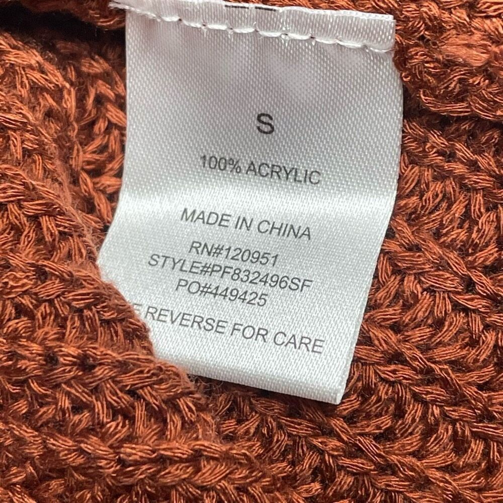 Pinque Rust Brown Open Front Laced Back Cardigan S N0512 - Picture 6 of 7